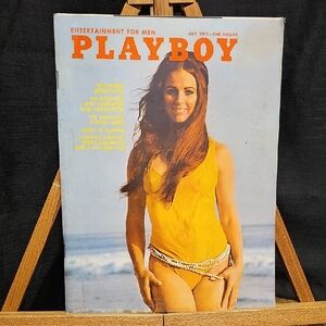 VTG PLAYBOY July 1971 Magazine with Orange Cover